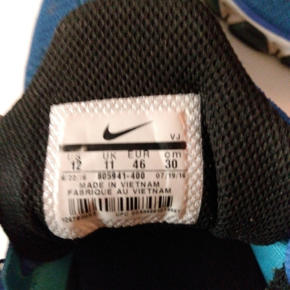 Nike Men's Tailwind Air Max, sz 12, Blue Black Swoosh. Pre owned - Picture 8 of 9